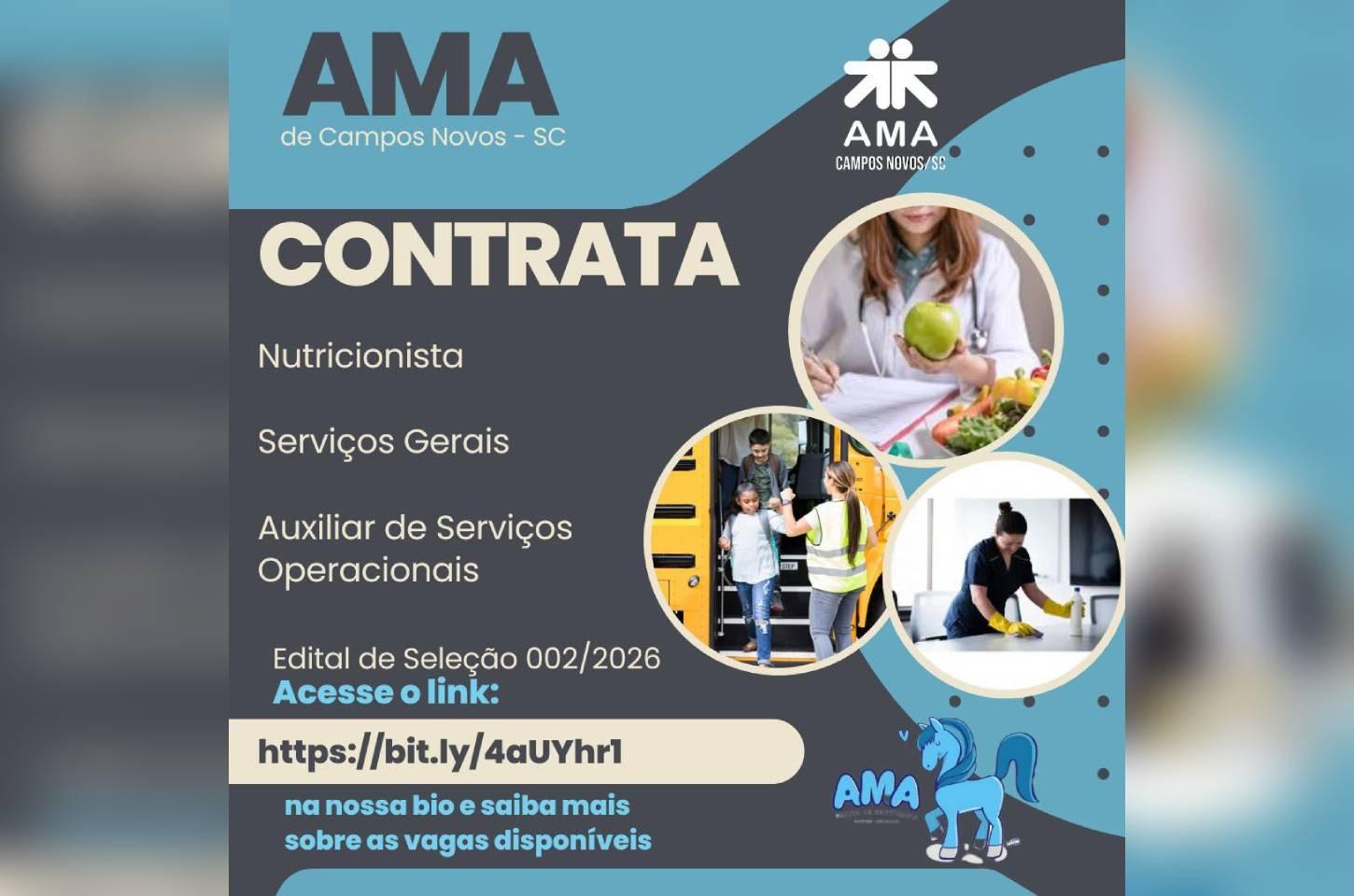 AMA de Campos Novos entra na reta final das inscrições para contratação temporária de profissionais