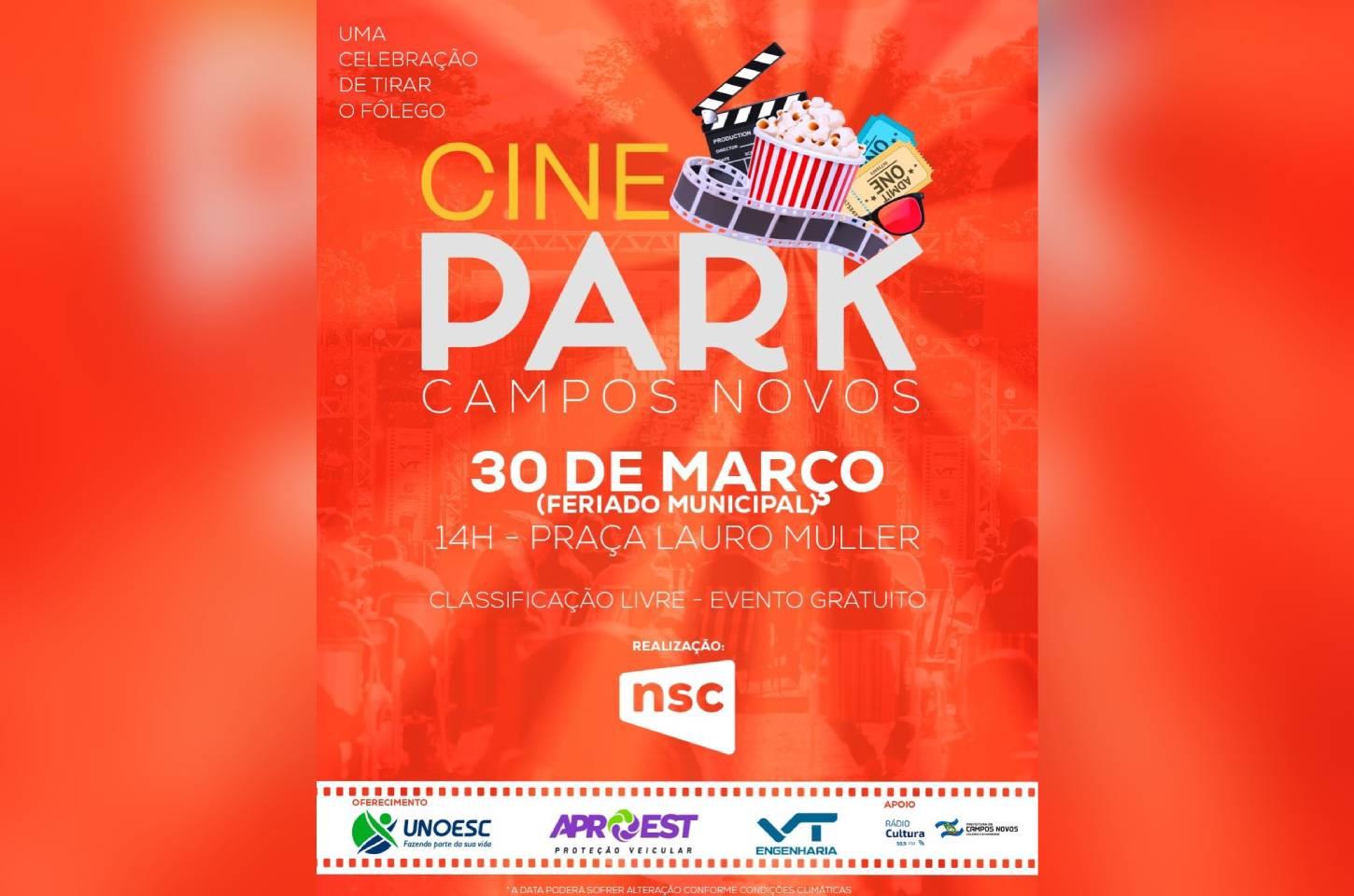 Cine Park anima feriado de aniversário em Campos Novos com sessão ao ar livre