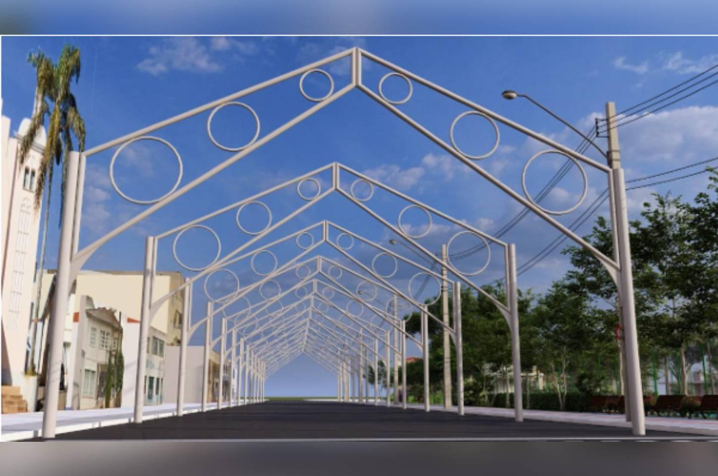 Prefeitura de Campos Novos lança processo para instalação de pórticos metálicos na Rua São João Batista