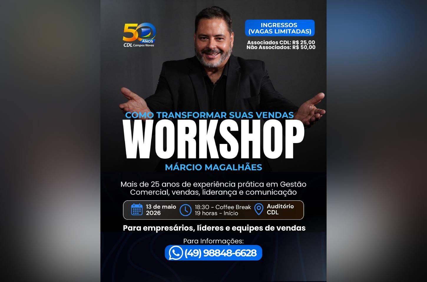 CDL realizará Workshop de Vendas em Campos Novos