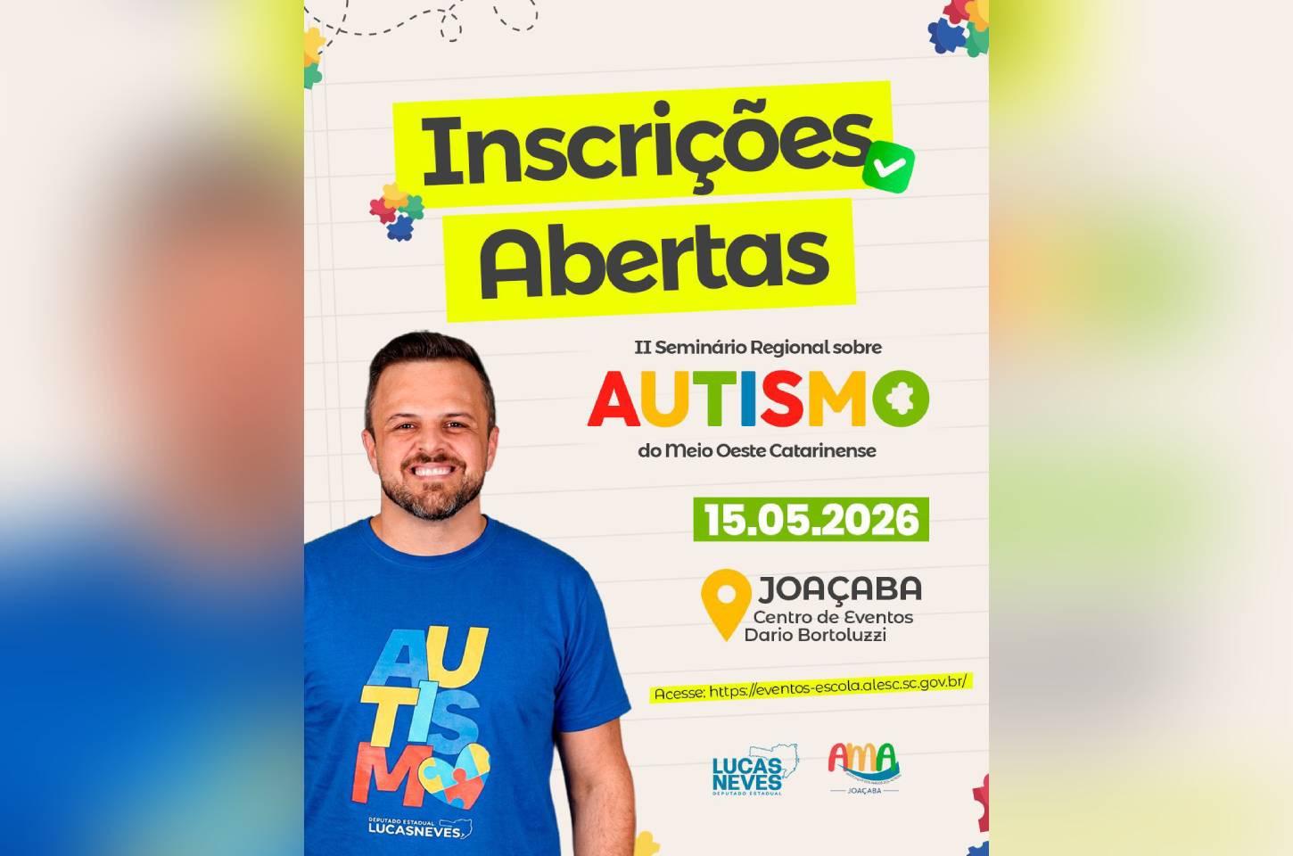 Deputado Lucas Neves convida para II Seminário Regional sobre Autismo em Joaçaba