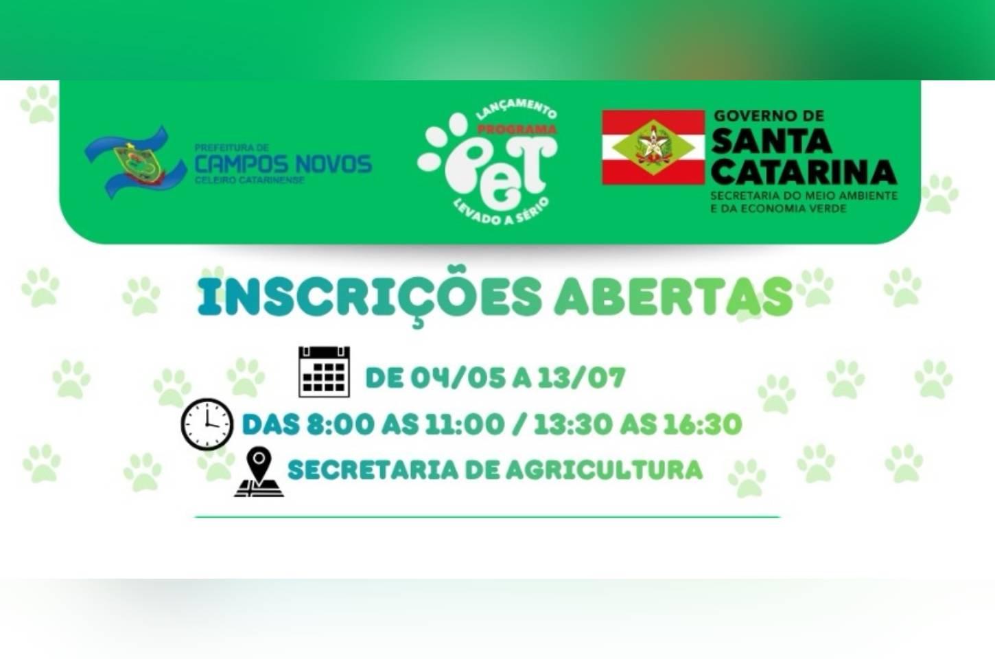Prefeitura de Campos Novos abre inscrições para a 1ª etapa do Mutirão de Castração Gratuita