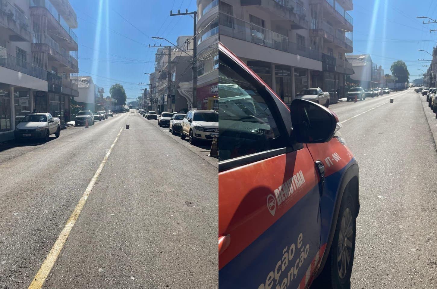 Rua Coronel Farrapo recebe nova sinalização para implantação de mão dupla em Campos Novos
