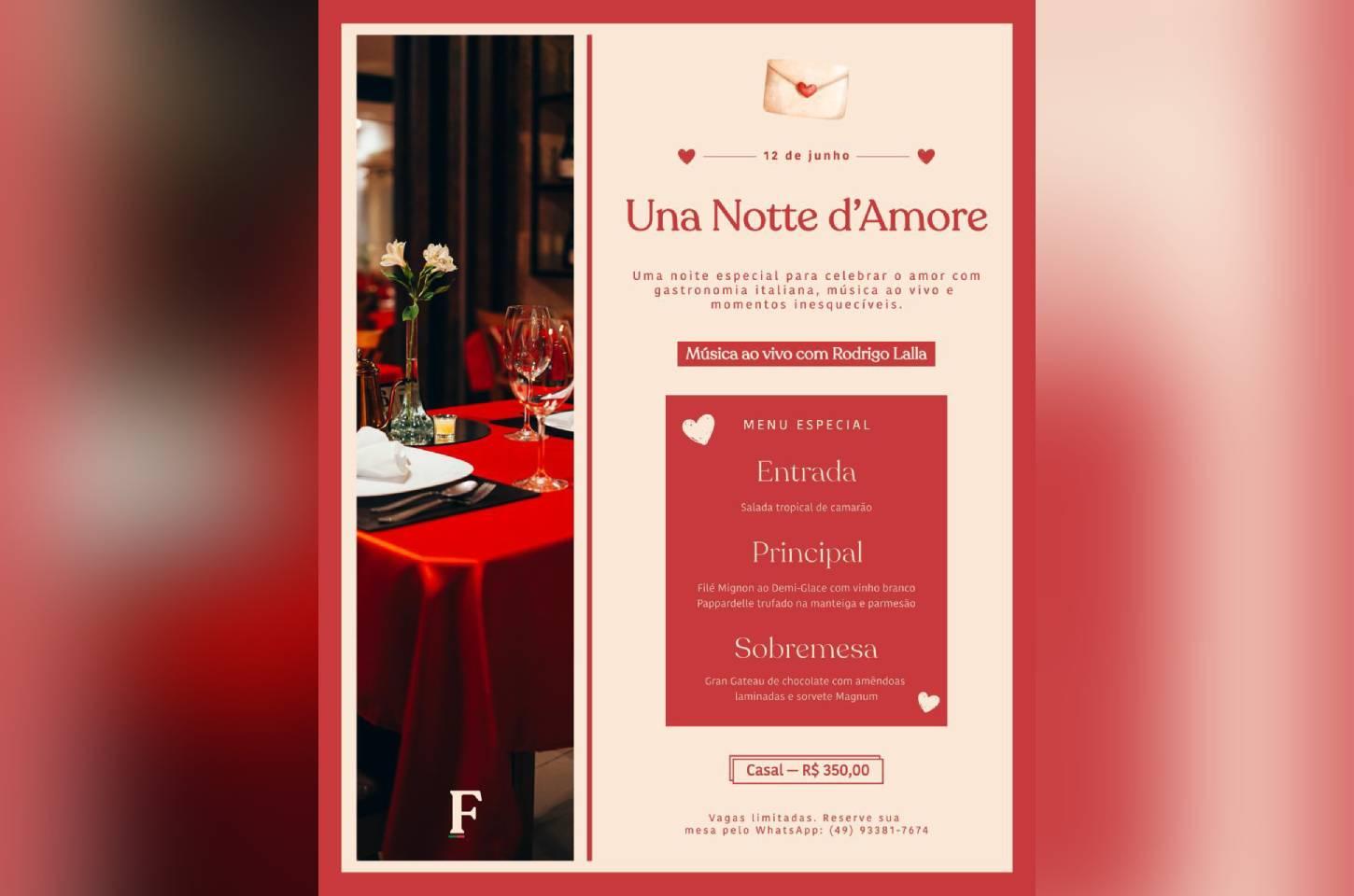 Felicetare prepara noite especial para celebrar o amor neste Dia dos Namorados