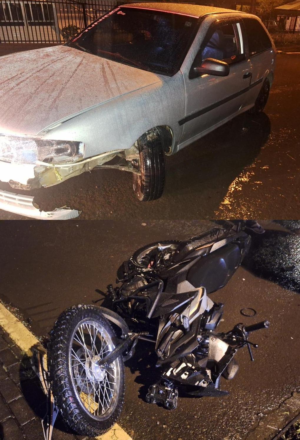 Motorista embriagado e sem CNH provoca acidente com motociclista e é preso em Campos Novos