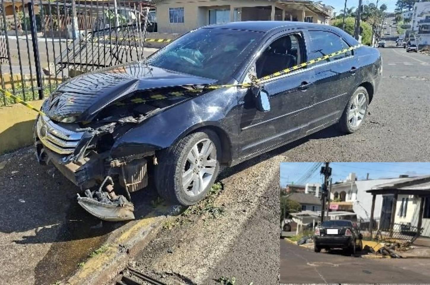 Motorista fica ferida após colisão e outro condutor deixa local em Campos Novos