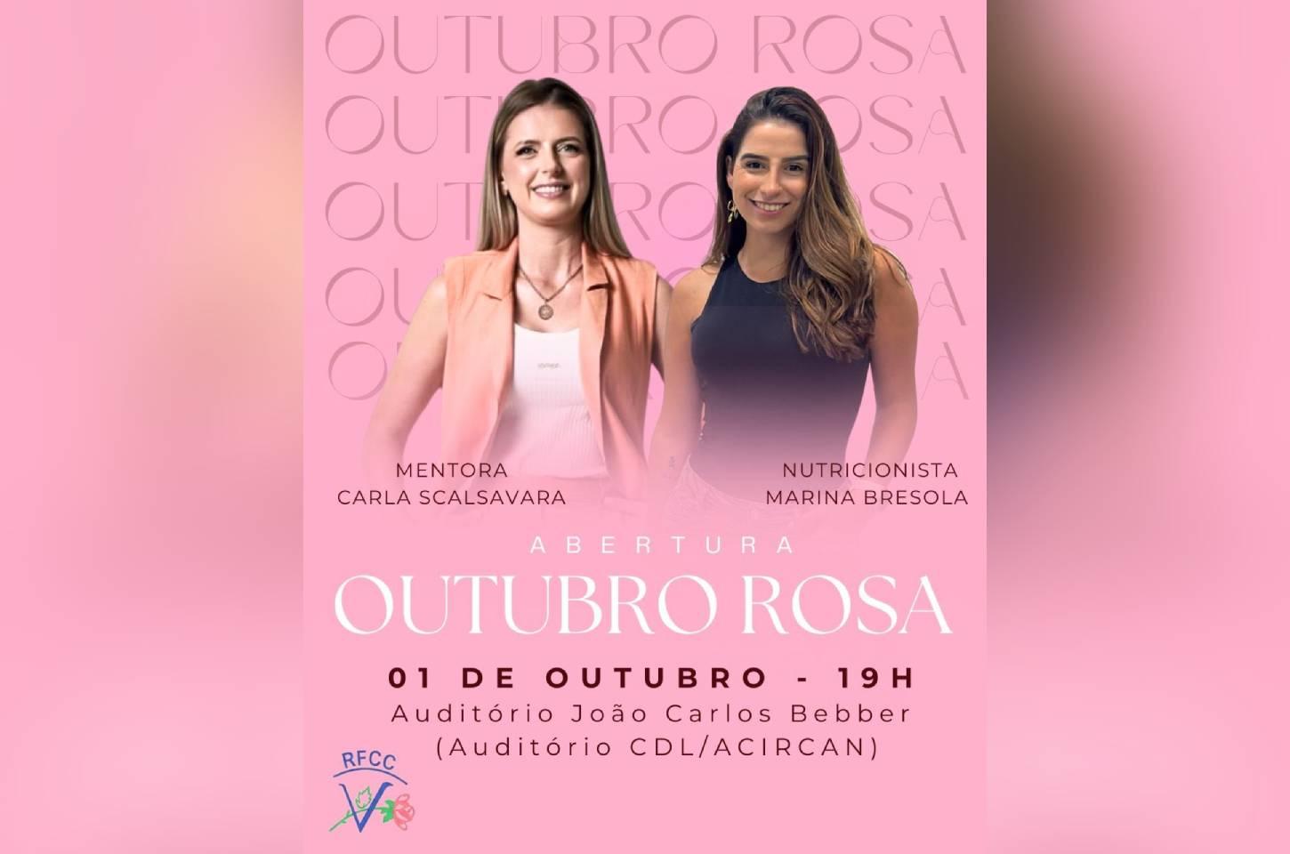Abertura oficial do Outubro Rosa acontece hoje com palestras em Campos Novos
