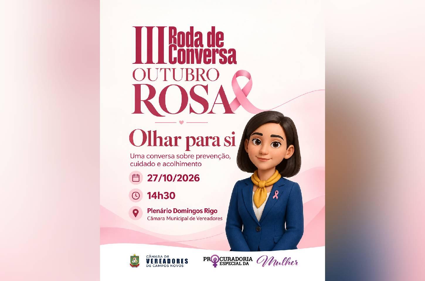 Câmara de Campos Novos promove roda de conversa sobre saúde e direitos das mulheres