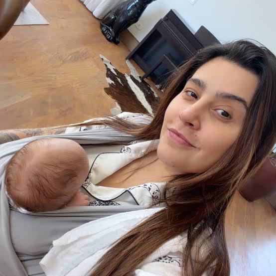 Lauana Prado celebra dois meses do filho e se declara: ‘Mãe babona’