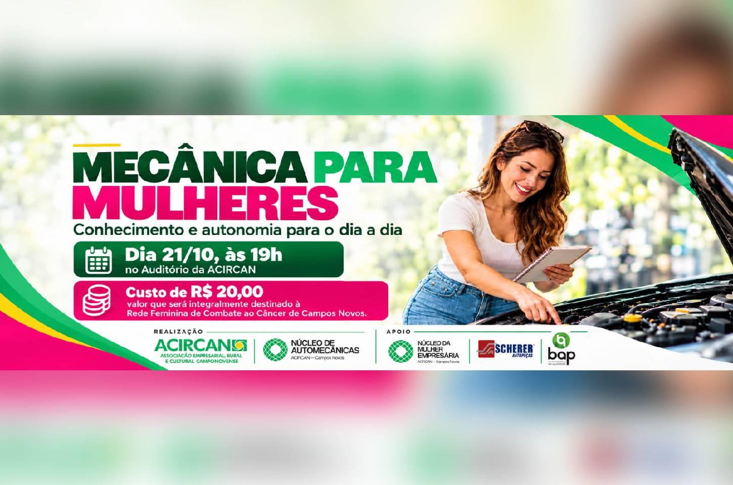 NARCAN promove encontro Mecânica para Mulheres durante o Outubro Rosa em Campos Novos